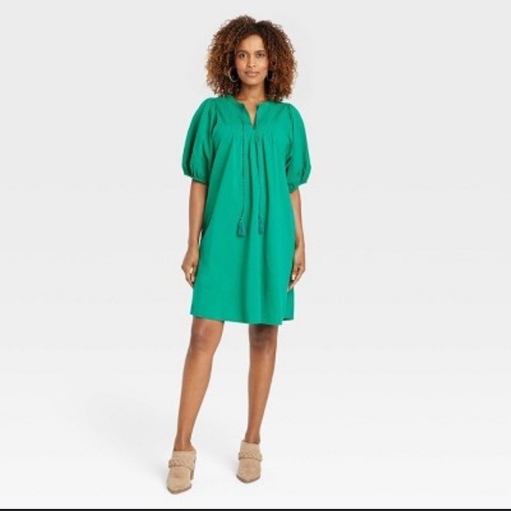 Boho smocked dress with tassle